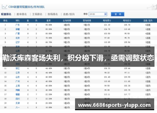 勒沃库森客场失利，积分榜下滑，亟需调整状态